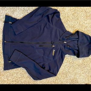 Hooded rocky zip up. Size medium. Navy blue
